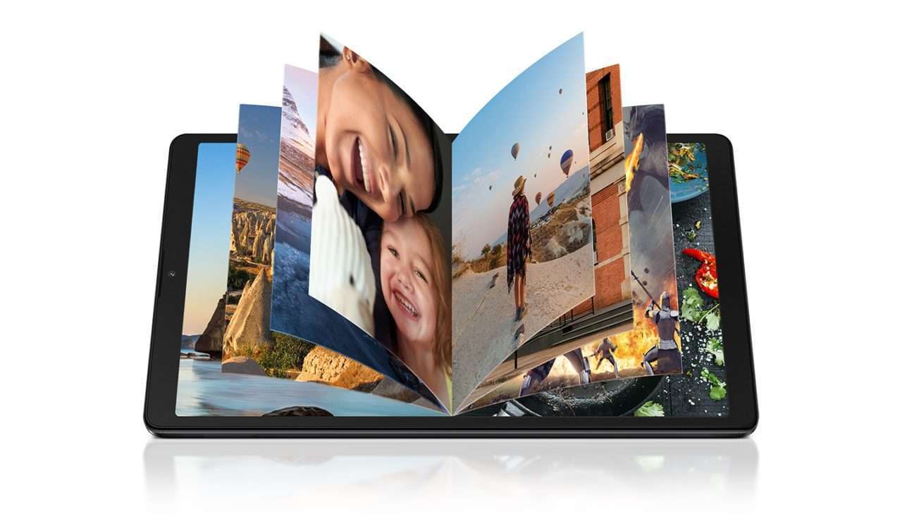 Планшет Samsung Galaxy Tab A7 Lite SM-T220 3 ГБ/32 ГБ Wi-Fi Темно-серый 11 Photos are flipped through on the Galaxy Tab A7 Lite’s device, demonstrating how much content can be stored on the device.