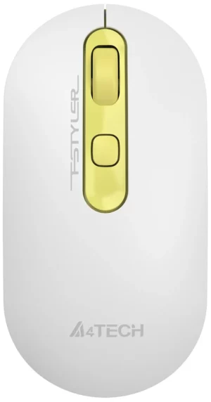 Мышка беспр A4Tech Fstyler FG20S daisy white/yellow 1