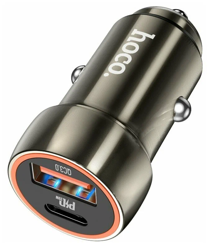 АЗУ HOCO Z46A Blue whale PD20W+QC3.0 car charger sapphire blue 1 АЗУ HOCO Z46A Blue whale PD20W+QC3.0 car charger sapphire blue 1