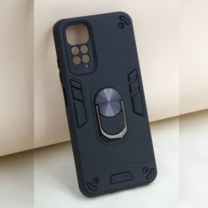 Пластиковая накладка под магнит с кольцом-держателем для Xiaomi Redmi Note 11 черный 1