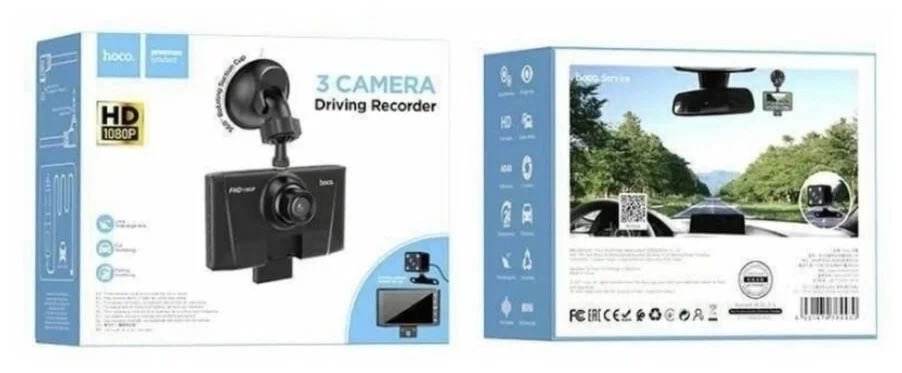Видеорегистратор для автомобиля с тремя камерами Hoco DI17 1 Видеорегистратор для автомобиля с тремя камерами Hoco DI17 1