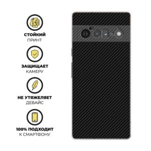 Силиконовый чехол "Черный карбон" на Google Pixel 6 Pro / Гугл Пиксель 6 Про 1