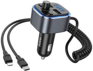 Зарядное устройство Hoco E74 2xUSB 3А 18W QC3.0 + кабель Lightning/Type-C Grey 1