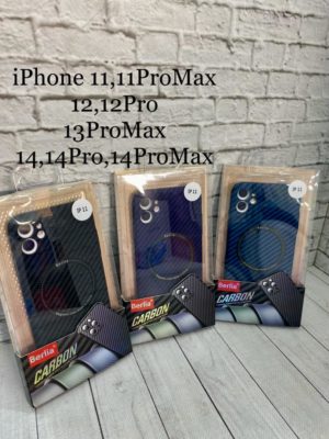 Чехол накладка Berila карбон для Iphone 14 Pro Max blue 1