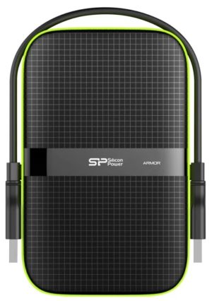 2 ТБ Внешний HDD Silicon Power Armor A60, USB 3.2 Gen 1, черный/зеленый 1