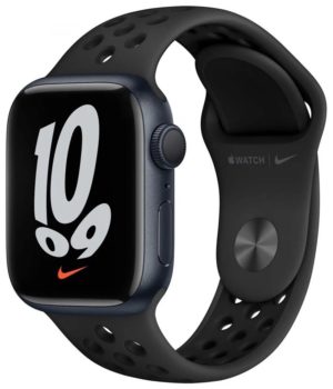 Умные часы Apple Watch Series 7 45 мм Aluminium Case GPS, темная ночь/nike sport band 1