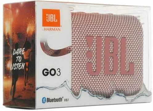 Портативная акустика JBL GO 3, 4.2 Вт, розовый 1 Портативная акустика JBL GO 3, 4.2 Вт, розовый 1
