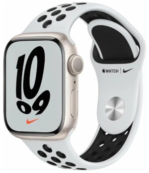 Умные часы Apple Watch Series 7 45 мм Aluminium Case GPS, сияющая звезда/чистая платина/черный 1
