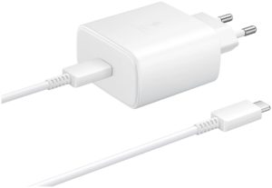 Сетевое зарядное устройство Samsung EP-TA845 + кабель USB Type-C, 45 Вт, белый 1