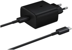 Сетевое зарядное устройство Samsung EP-TA845 + кабель USB Type-C, 45 Вт, черный 1