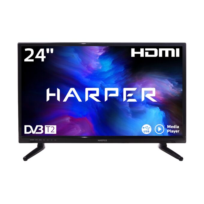 Телевизор Harper 24R470T чёрный 1366x768, HD READY, 50 Гц 1 Телевизор Harper 24R470T чёрный 1366x768, HD READY, 50 Гц 1