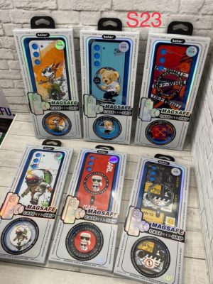 Накладка MAGSAFE Grip+Popsoket для смартфона Samsung S23 5G (Skate Teddy) 1