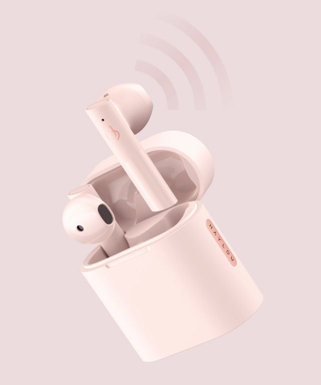 Haylou MoriPods В розовом футляре