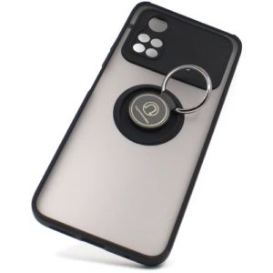 Пластиковая накладка под магнит с кольцом-держателем для Xiaomi Redmi Note 8T черный 1