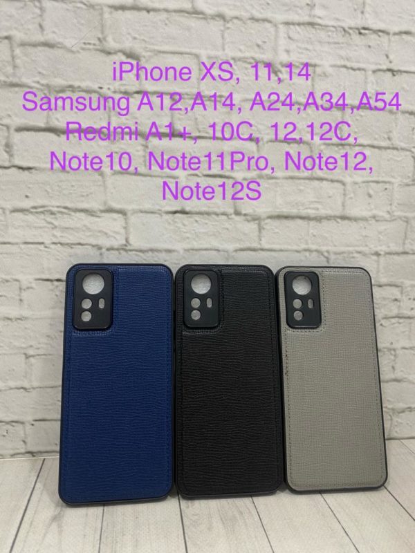 Силиконовый чехол для Xiaomi Redmi Note 12 4G синее теснение под кожу 1