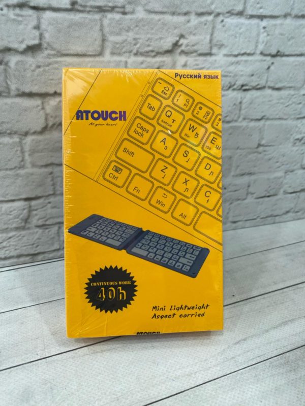 Беспроводная клавиатура ATOUCH складная серый, русская 1