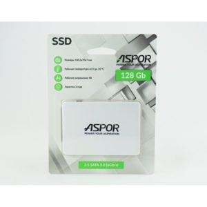 SSD 2.5" 128GB SATA3 Aspor (TLC, SM2259XT2, R/W 550/450MB/s, TBW 60, Plastic case) 1