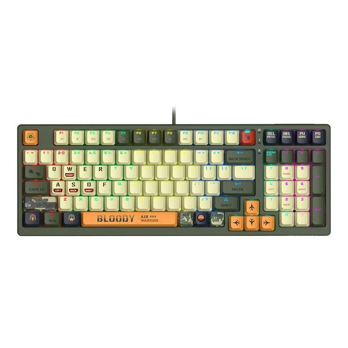 Клавиатура A4Tech Bloody S98 Aviator (S98 AVIATOR) механическая зеленый USB for gamer LED 1 Клавиатура A4Tech Bloody S98 Aviator (S98 AVIATOR) механическая зеленый USB for gamer LED 1