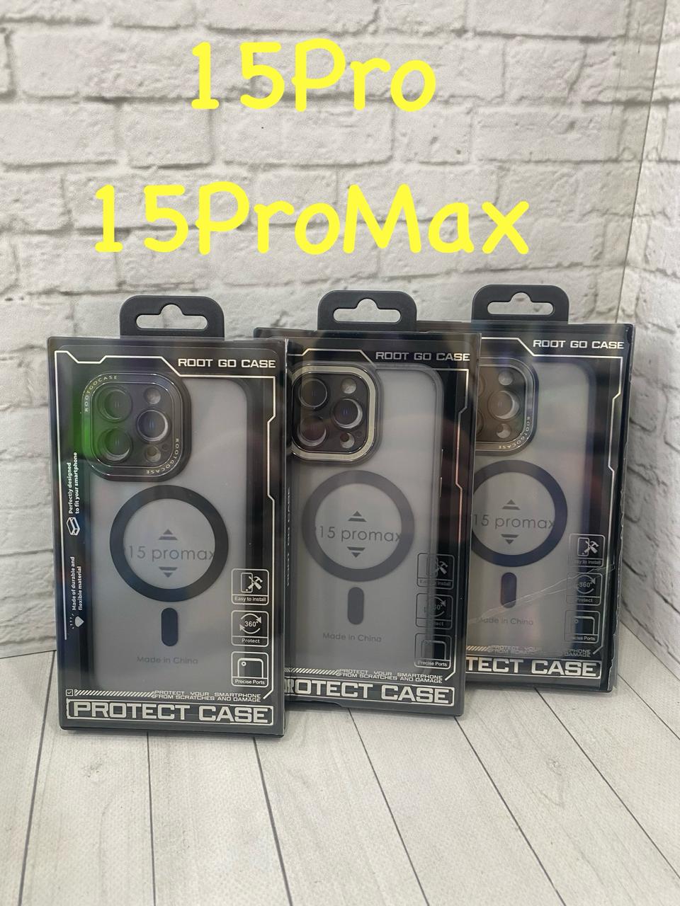 Чехол для смартфона противоударный RootGoCase для iPhone 15 Pro Max Серый 1 Чехол для смартфона противоударный RootGoCase для iPhone 15 Pro Max Серый 1
