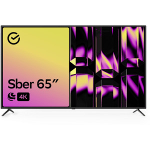 Телевизор Sber SDX 65U4014B черный 3840x2160, 4K Ultra HD, 60 Гц, Wi-Fi, Smart TV, Салют ТВ 1