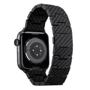 Браслет PITAKA Carbon Fiber Link серия Retro для Apple Watch 38/40/41/42/44/45/49mm, чёрно/серый (по 1