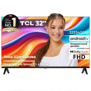 Телевизор TCL 32S5400AF черный 1920x1080, Full HD, 60 Гц, WI-FI, SMART TV, Google TV 1