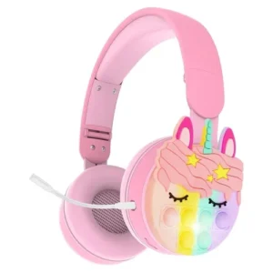 Беспроводные детские наушники с Единорогом антистресс Pop It Unicorn,розовые, PM-02 1