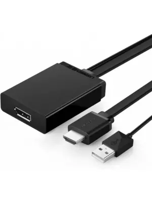 Конвертер UGreen MM107 (40238) HDMI + USB to DP Converter 0,5 м черный 1