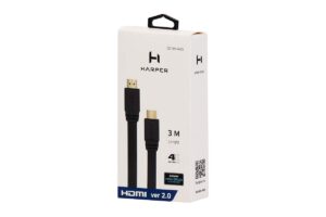 HDMI-кабель HARPER DCHM-443 папа-папа, длина 3м, HDMI 2.0, ПВХ, плоский, черный 1