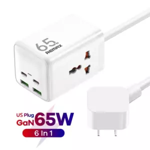 СЗУ Remax RP-U157 2USB/2USB-C 65W GaN Power Strip white 1