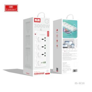 Сетевой фильтр Earldom ES-SC10 EU 3розетки/2USB/2Type-C 3000W PD3.1A 2m white 1