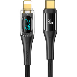 Кабель Type-C/Lightning USAMS US-SJ588 20W PD 1.2m black 1