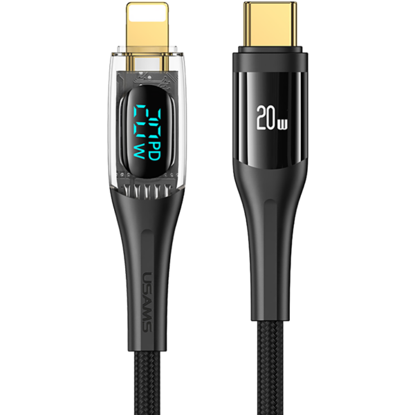 Кабель Type-C/Lightning USAMS US-SJ588 20W PD 1.2m black 1