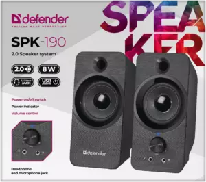 Колонки Defender 2.0 SPK-190, 8Вт, USB (65190) 1 Колонки Defender 2.0 SPK-190, 8Вт, USB (65190) 1