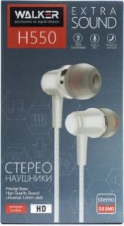 Наушники WALKER H550 Soft touch с микрофоном белые 1