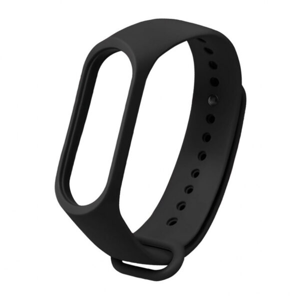 Силиконовый ремешок для Xiaomi mi band 3/4 черный 1