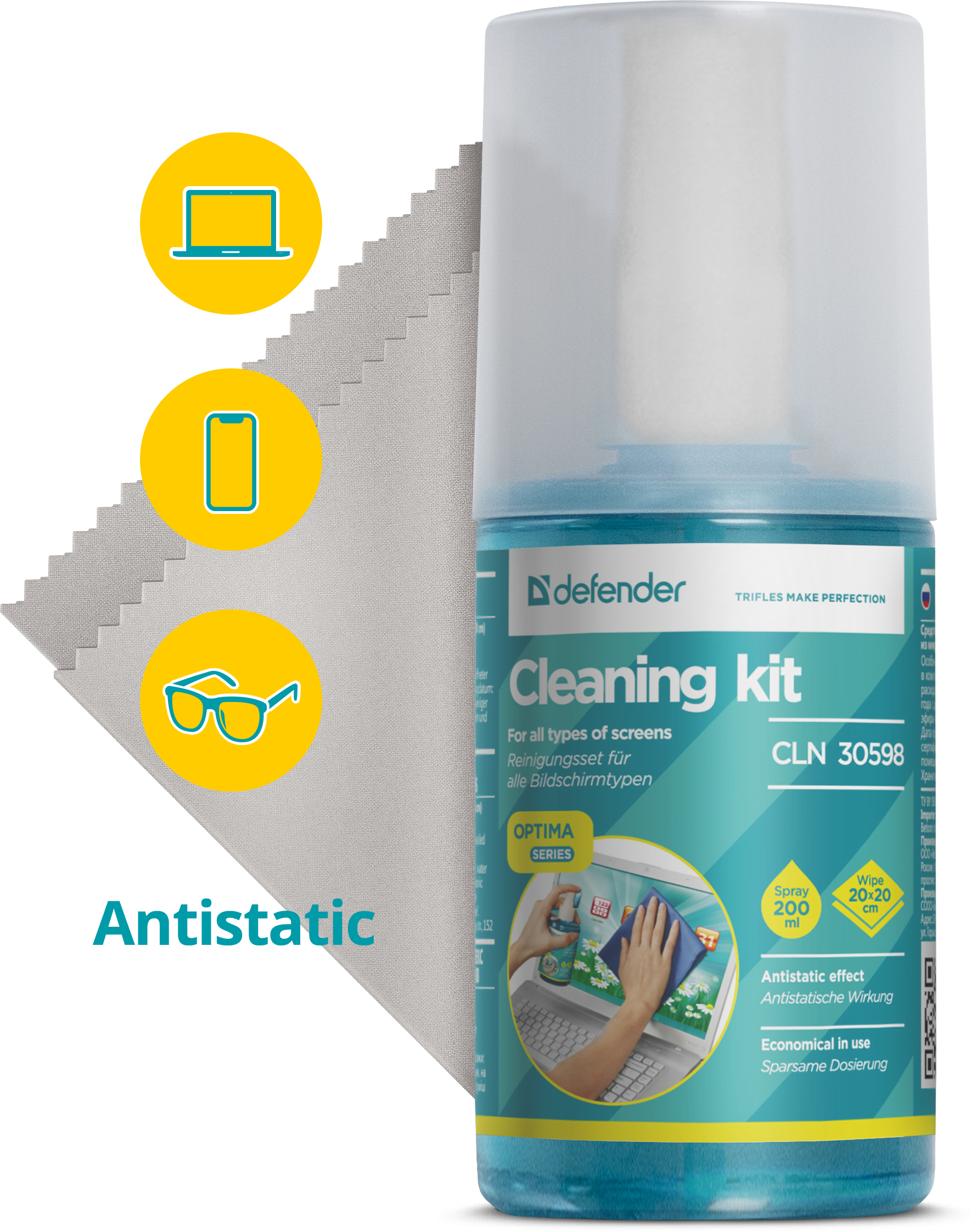 Наб Defender спрей-очист CLN 30598 для экранов+салф(30598) 1 Наб Defender спрей-очист CLN 30598 для экранов+салф(30598) 1