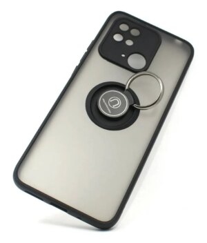 Противоударная накладка Armor Case с кольцом для Xiaomi Redmi 10С серебристый 1