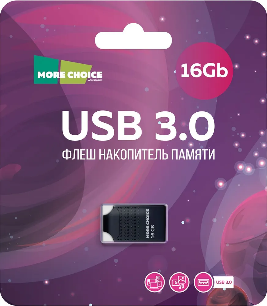 Флеш накопитель памяти USB 16GB 3.0 More Choice Mini MF16-2m (Black) 1 Флеш накопитель памяти USB 16GB 3.0 More Choice Mini MF16-2m (Black) 1