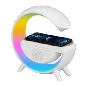 Умный светильник/ Ночник c беспроводной зарядкой для телефона/Bluetooth-колонка, Белый 1