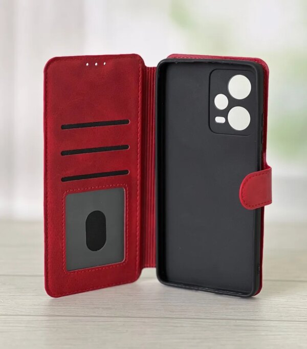 Книжка GrifOn Leather Series Redmi Note 12Pro Global red 1