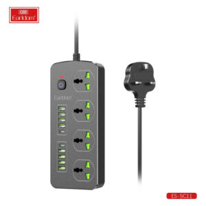Сетевой фильтр Earldom ES-SC11 EU 4розетки/8USB/2Type-C 3000W 4.2A 2m black 1