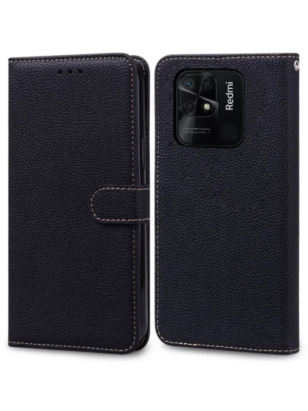 Книжка GrifOn Leather Series Redmi 10C black 1