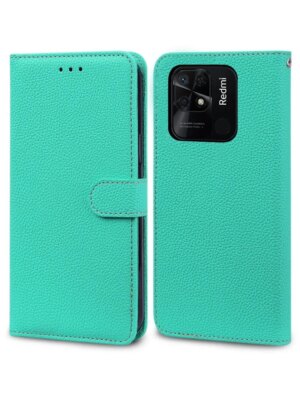 Книжка GrifOn Leather Series Redmi 10C green 1
