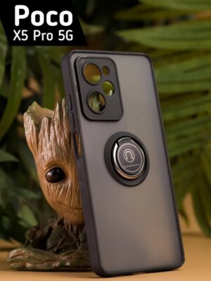 Силикон Tank С Кольцом Camera Protection Poco X5 pro Blue 1