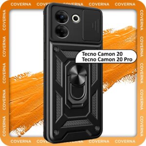 Противоударная накладка Armor Case с кольцом для TECNO Camon 20/ 20 Pro (темно-зеленый) 1