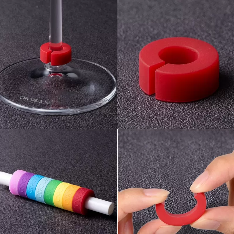 Цветные колечки для бокалов Xiaomi Circle Joy Wine Cup Identification Ring CJ-SBH01 1 Цветные колечки для бокалов Xiaomi Circle Joy Wine Cup Identification Ring CJ-SBH01 1