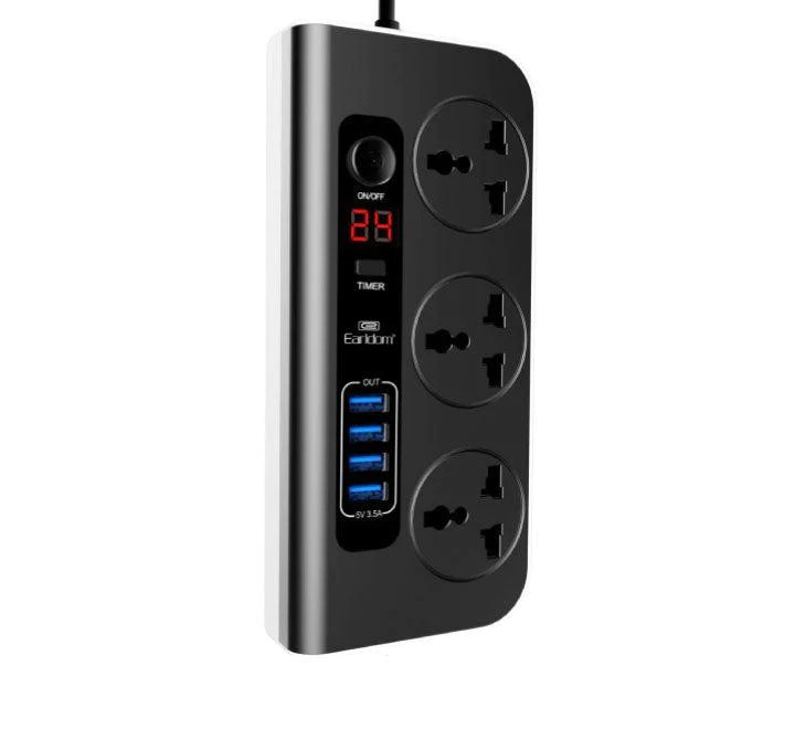 Сетевой фильтр Earldom ES-SC02 EU 3розетки/4USB/Type-C 1800W PD3.5A 2m black 1 Сетевой фильтр Earldom ES-SC02 EU 3розетки/4USB/Type-C 1800W PD3.5A 2m black 1