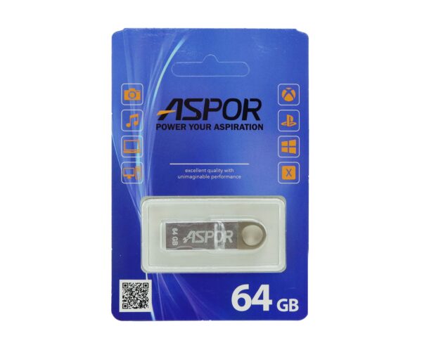Flash Drive 64G USB  2.0 Aspor PK_TG026 (метал) 1