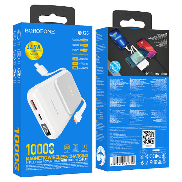 Портативный аккумулятор BJ26 Spencer PD20W 10000mAh с беспроводной зарядкой 1 Портативный аккумулятор BJ26 Spencer PD20W 10000mAh с беспроводной зарядкой 1